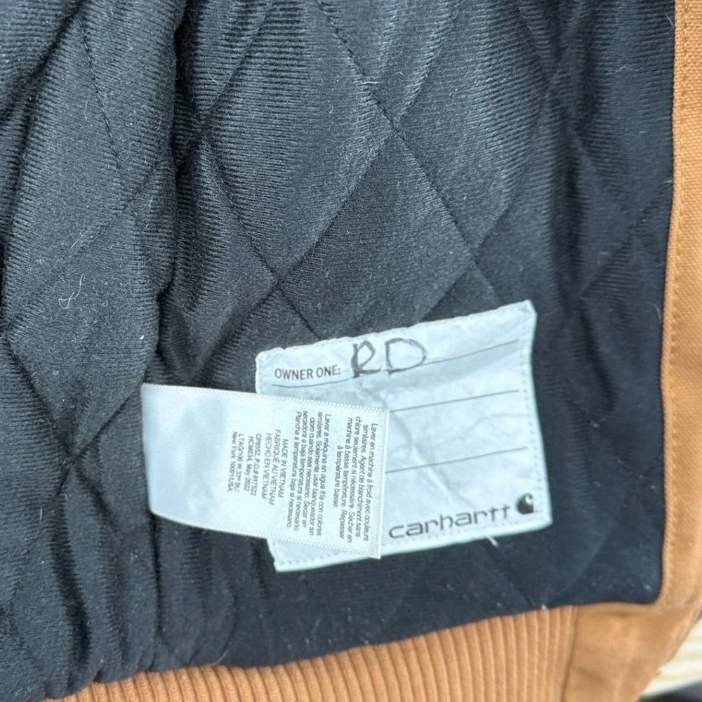 Carhartt Kids Toddler 2T Brown Canvas Hooded Active Jacket OJ8552B Workwear Coat